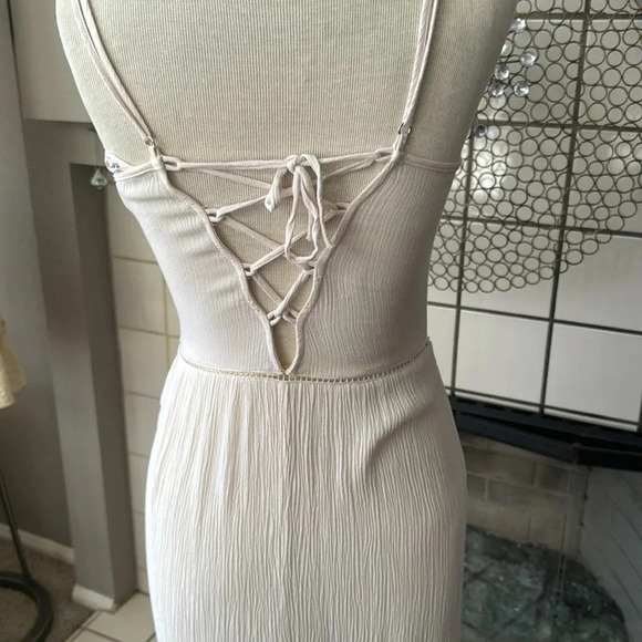 H & M Coachella maxi dress ivory bone color size 2 - Picture 5 of 8